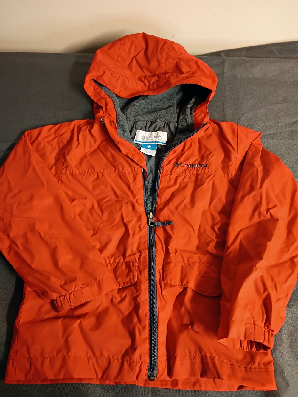 Columbia Kids Bright Orange Hooded Raincoat